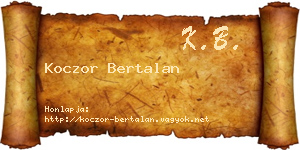 Koczor Bertalan névjegykártya